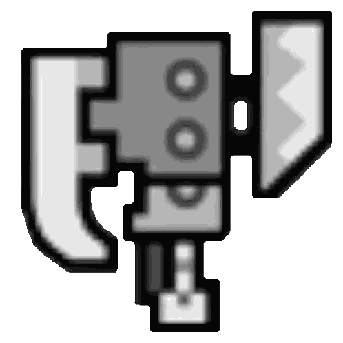 Pixel Art Robot With Sword And Shield Sticker
