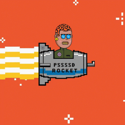 Pixel Art Rocket Saying Pssssd GIF