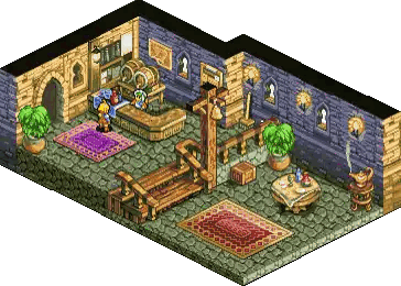 Pixel Art Room With Table And Rug Sticker