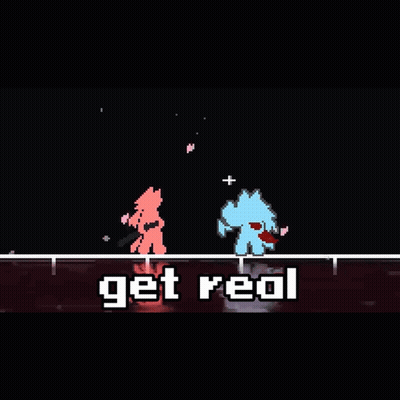 Pixel Art Saying Get Real GIF
