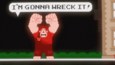 Pixel Art Saying I'm Gonna Wreck It GIF