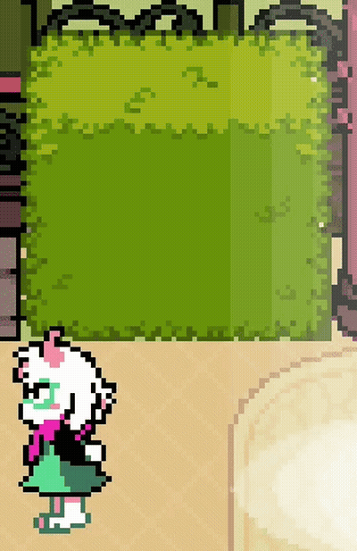 Pixel Art Sheep Standing In Front Of Green Bush GIF
