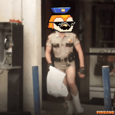 Pixel Art Sheriff Holding Paper GIF
