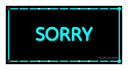 Pixel Art Sign Saying Sorry In Blue Letters Sticker