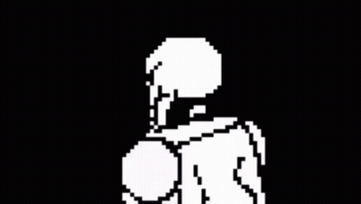 Pixel Art Skeleton Saying Hey GIF