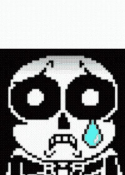 Pixel Art Skeleton With Blue Tear GIF