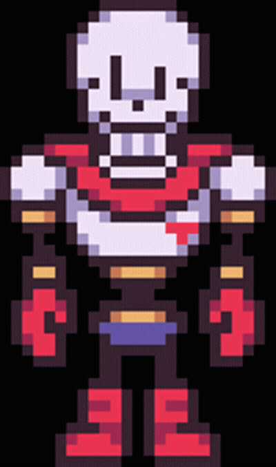 Pixel Art Skeleton With Red Gloves GIF