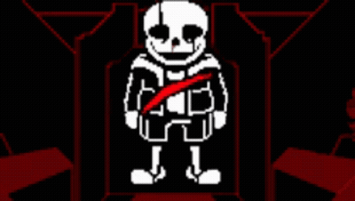 Pixel Art Skeleton With Red Stripe On Chest GIF
