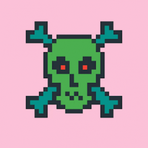 Pixel Art Skull And Crossbones GIF