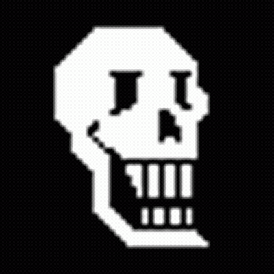 Pixel Art Skull Mouth Open Black Background