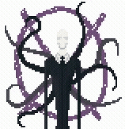 Pixel Art Slender Man With Purple Tentacles GIF