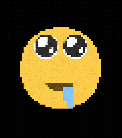 Pixel Art Smiley Face With Flames GIF