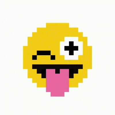 Pixel Art Smiley Face With Tears GIF