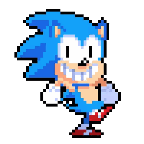 Pixel Art Sonic Running Sticker