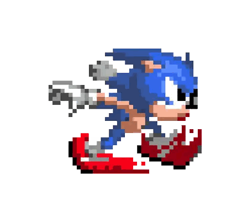 Pixel Art Sonic Running Sticker