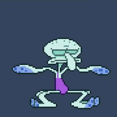 Pixel Art Squidward From SpongeBob GIF