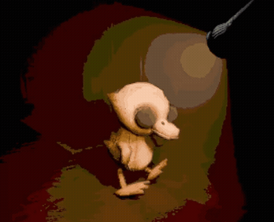 Pixel Art Stuffed Animal In Cave GIF