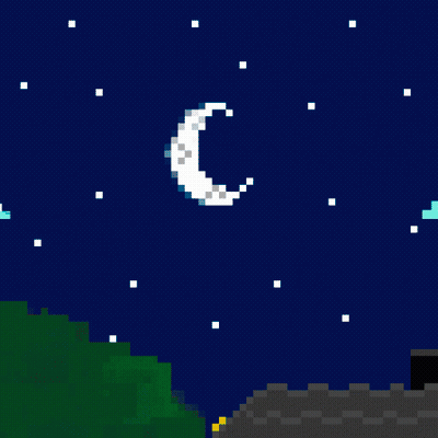 Pixel Art Sun Flying Through Clouds GIF