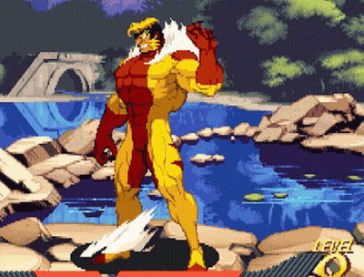 Pixel Art Superhero Level Text GIF