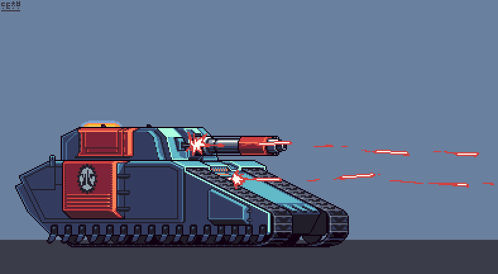 Pixel Art Tank With Eeeh Text GIF