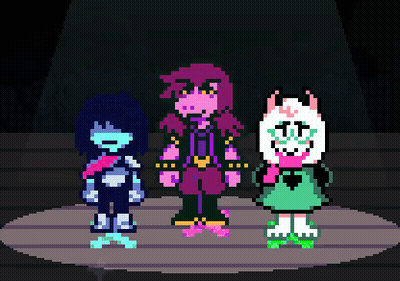 Pixel Art Three Characters Cat GIF
