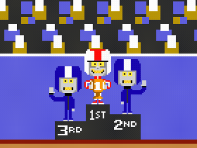 Pixel Art Three People On Podium 1St 2Nd 3Rd GIF