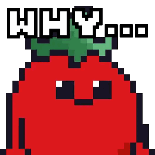 Pixel Art Tomato With Why Sticker