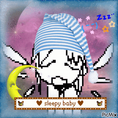Pixel Art Tooth Wearing Sleepy Hat GIF