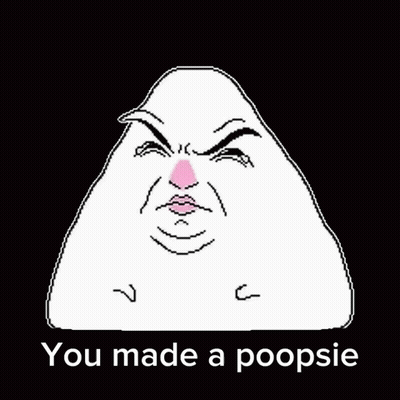 Pixel Art Triangle Face Saying You Made A Poopsie GIF
