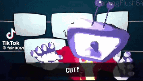 Pixel Art TV Says Cut GIF