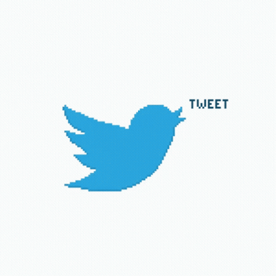 Pixel Art Twitter Bird Saying Tweet GIF