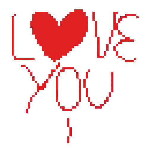 Pixel Art Two Hearts Love You Sticker