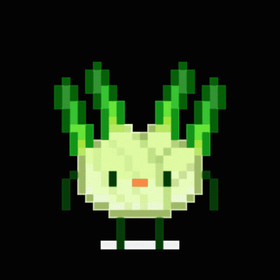 Pixel Art Vegetable With Yellow Head GIF