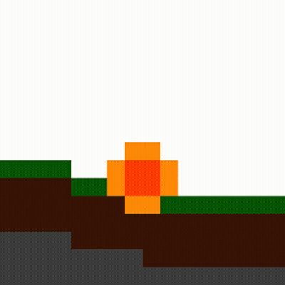 Pixel Art Volcano Erupting Into Ground GIF
