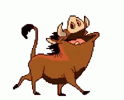 Pixel Art Warthog From The Lion King GIF
