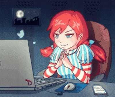 Pixel Art Wendy Looking At Laptop GIF