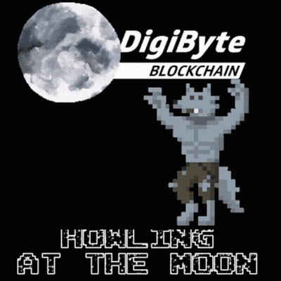 Pixel Art Werewolf Standing In Front Of Full Moon GIF
