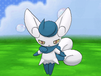 Pixel Art White And Blue Fox GIF