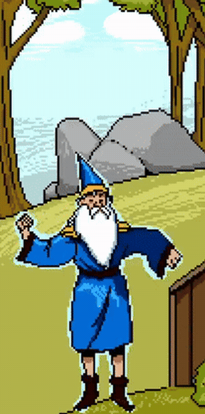 Pixel Art Wizard with Beard
