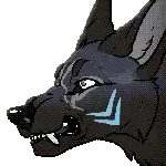 Pixel Art Wolf Head With Blue Arrow Sticker