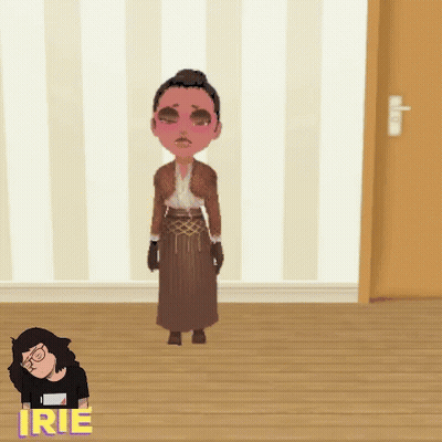 Pixel Art Woman Beside Door With Irie GIF