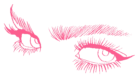 Pixel Art Woman Eyes With Long Eyelashes Sticker