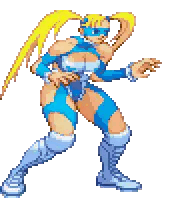 Pixel Art Woman In Blue And White Costume Sticker
