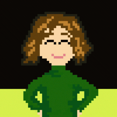Pixel Art Woman In Green Turtleneck GIF