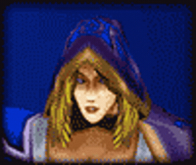 Pixel Art Woman In Hooded Cape GIF