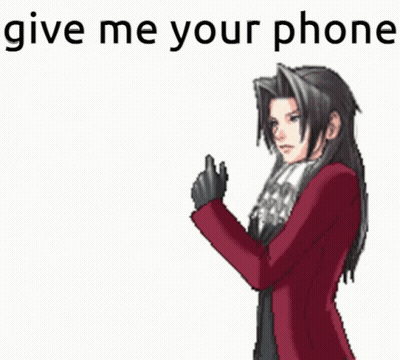 Pixel Art Woman Pointing Give Me Your Phone GIF