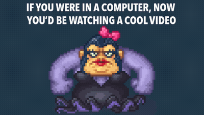 Pixel Art Woman Saying If You Were In A Computer Now You'd Be Watching A Cool Video GIF