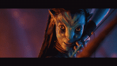 Pixel Art Woman With Blue Face GIF
