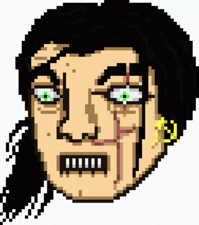 Pixel Art Woman With Green Eyes And Ear Piercing GIF