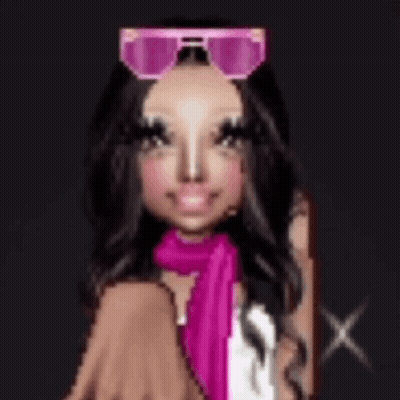 Pixel Art Woman With Sunglasses And Scarf GIF